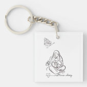 Mom Love Beautiful Design キーホルダー (正面)