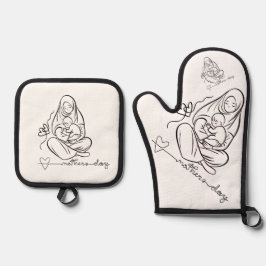 Mom Love  Beautiful Design 鍋つかみ&鍋敷きセット