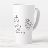 Mom Love T-shirt Beautiful Design カフェラテマグ (右アングル)