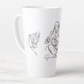 Mom Love T-shirt Beautiful Design カフェラテマグ (左アングル)