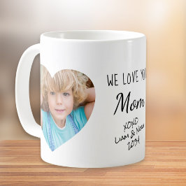 Mom Love Youハート写真 コーヒーマグカップ