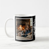Mom Loved Beyond Words Custom 2 Photo Black コーヒーマグカップ (左)
