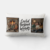 Mom Loved Beyond Words Custom 2 Photo Minimalist ランバークッション (裏面)