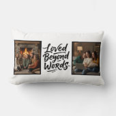 Mom Loved Beyond Words Custom 2 Photo Minimalist ランバークッション (正面)