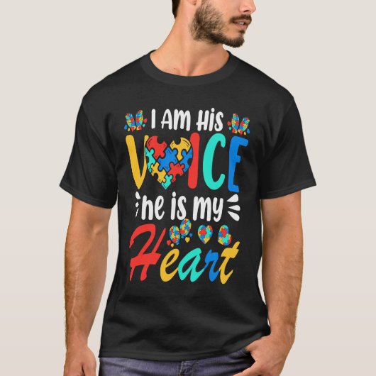 Mom Mama Autistic Autism Awareness Month Boys Son  Tシャツ (正面)