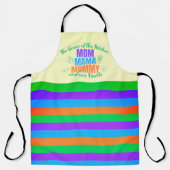 Mom Mama Mommy Queen of The Kitchen Solid Stripes エプロン (正面)