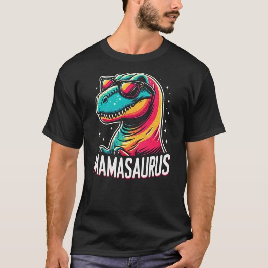 Mom Mamasaurus T Rex Dinosaur Birthday Dinosaur Mo Tシャツ (正面)