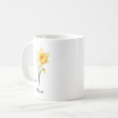 Mom March Birth Flower Daffodil コーヒーマグカップ (正面左)