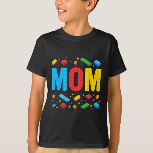 Mom Master Builder建物ブロックファミリM Tシャツ (正面)