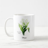 Mom May Birth Flower Lily of the Valley コーヒーマグカップ (左)