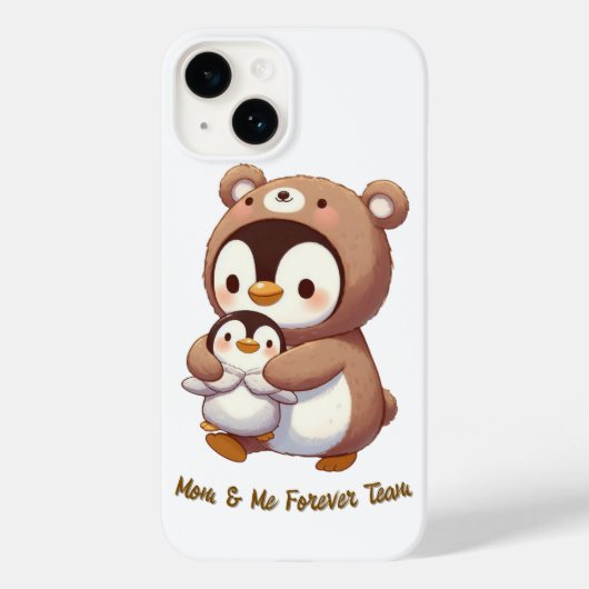 Mom & Me Forever Team – かわいいペンギン&ベアiPhone Case-Mate iPhoneケース (裏面)
