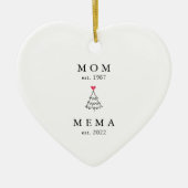 Mom | Mema Year Est. Christmas Ceramic Ornament セラミックオーナメント (正面)