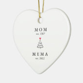 Mom | Mema Year Est. Christmas Ceramic Ornament セラミックオーナメント (左)