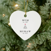 Mom | Memaw 設立年 クリスマス セラミック オーナメント