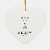 Mom | Memaw 設立年 クリスマス セラミック オーナメント (正面)
