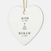 Mom | Memaw 設立年 クリスマス セラミック オーナメント (左)