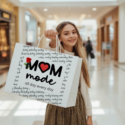 Mom Mode All Day Every Day Gift Bag ラージペーパーバッグ