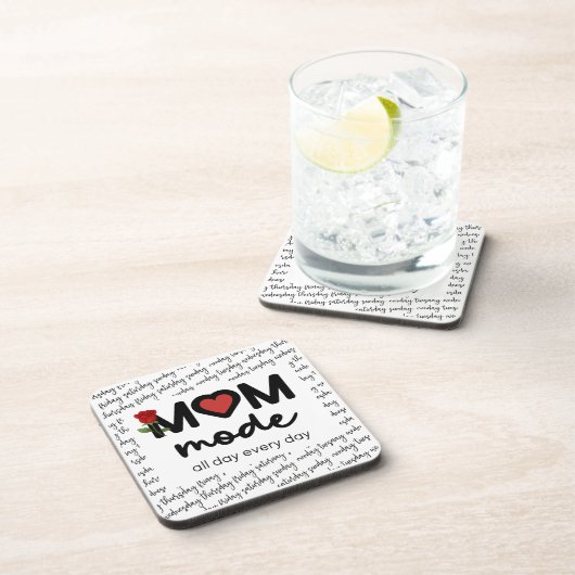 Mom Mode All Day Every Day Hard plastic coaster コースター (右側)