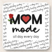 Mom Mode All Day Every Day Hard plastic coaster コースター (正面)