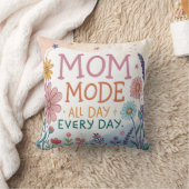 Mom Mode All Day Everyday Floral Mother's Day Gift クッション (ブランケット)