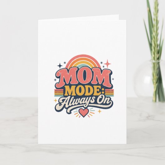Mom Mode Always On Retro Mothers day Gift カード (正面)