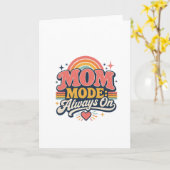 Mom Mode Always On Retro Mothers day Gift カード (黄色い花)