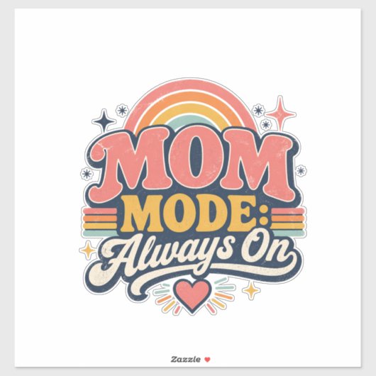 Mom Mode Always On Retro Mothers day Gift シール (シート)