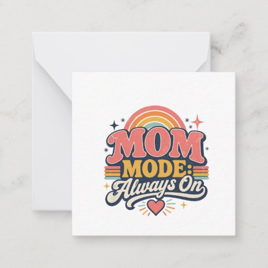 Mom Mode Always On Retro Mothers day Gift ノートカード (正面)