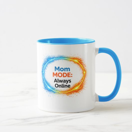 Mom Mode Always Online Funny Mug | Tech-Inspire マグカップ (右)