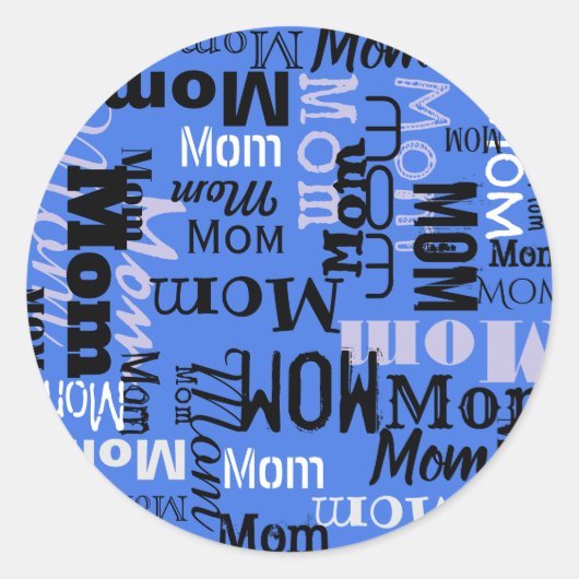 MOM Mother Personalizable Take Home Gift Sticker ラウンドシール (正面)