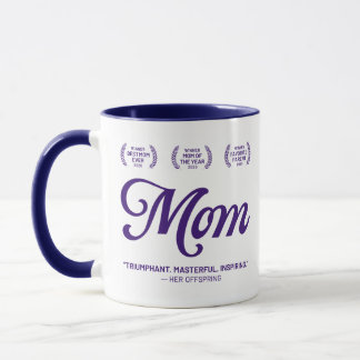 Mom Mug (10色のハンドルとリム) マグカップ