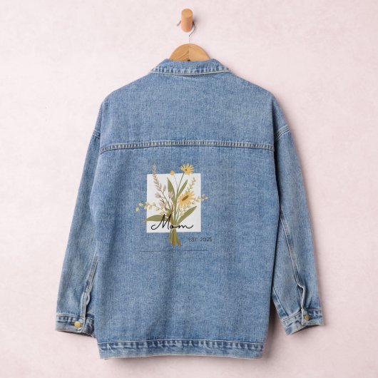 Mom, Muttertag Jacke blumen デニムジャケット (ハンガー)