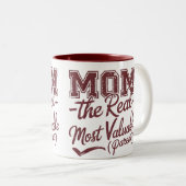 Mom — MVP (最実在も貴重な親) ツートーンマグカップ (正面右)