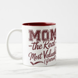 Mom — MVP (最実在も貴重な親) ツートーンマグカップ