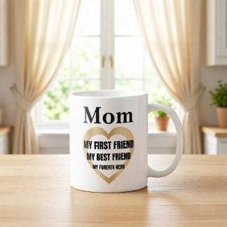 Mom My First Friend オリジナルギフト コーヒーマグカップ