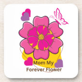 Mom My Forever Flower Design  コースター (正面)