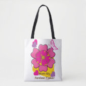 Mom My Forever Flower Design Flower トートバッグ (正面)