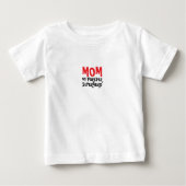 Mom My Forever Superhero 赤黒 ベビーTシャツ (正面)