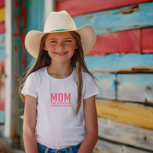 Mom My Forever Superhero pink ベビーTシャツ