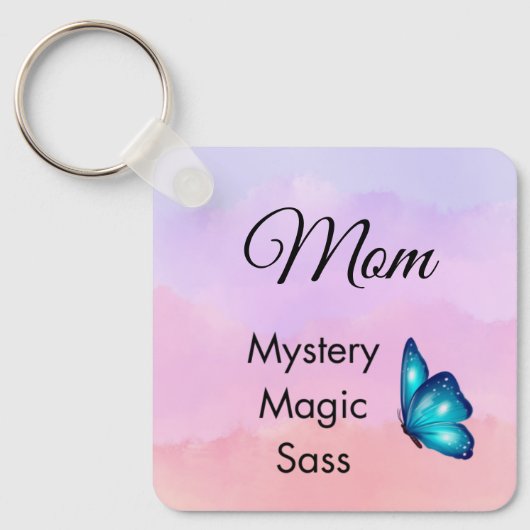 Mom Mystery, Magic, Sass & Soul Keychain Butterfly キーホルダー (正面)