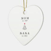 Mom | Nana 設立年 クリスマス セラミック オーナメント (左)