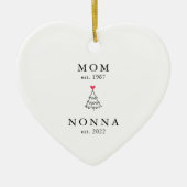 Mom | Nonna 設立年 クリスマス セラミック オーナメント (正面)