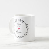 Mom | Nonna Year Est. ハート コーヒーマグカップ (正面左)