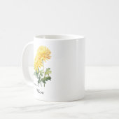 Mom November Birth Flower Chrysanthemum コーヒーマグカップ (正面左)