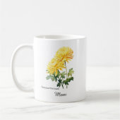 Mom November Birth Flower Chrysanthemum コーヒーマグカップ (左)