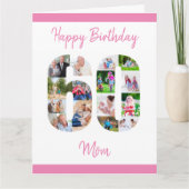 Mom Number 60 Photo Collage Big 60誕生日 カード (正面)