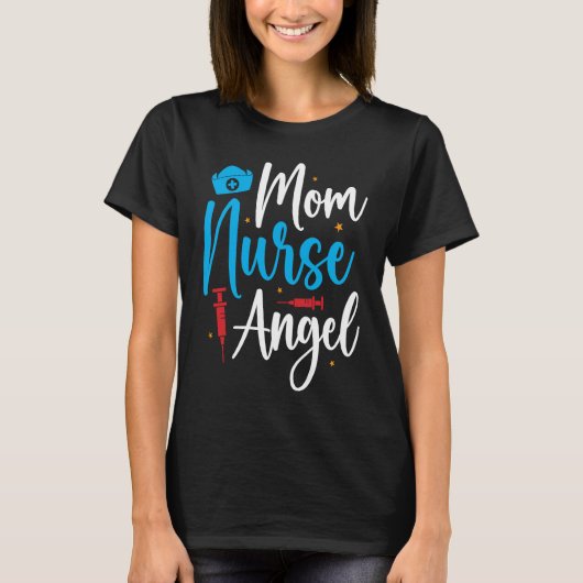 Mom Nurse Angel Mommy and daughter Tシャツ (正面)