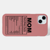 Mom Nutrition Facts Pattern Mother Day Pink Color Case-Mate iPhoneケース (裏面 (横))