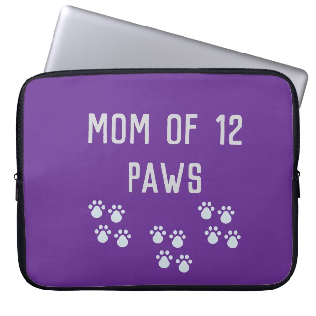 Mom of 12 paws ラップトップスリーブ (正面)