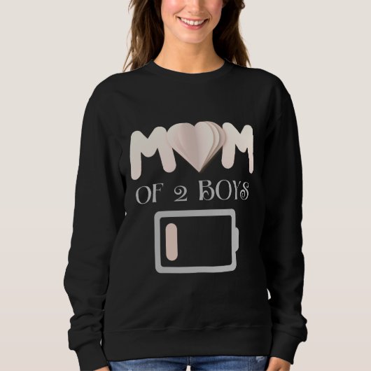Mom of 2 Boys low battery スウェットシャツ (正面)